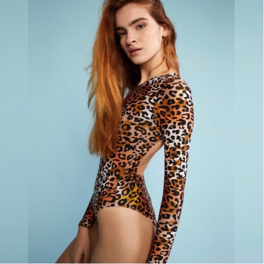 NWT Cynthia Rowley Gemma Surf Suit Cheetah Print